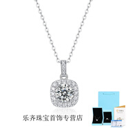 DOMEN鉆石吊墜1克拉925銀吊墜水晶方糖銀項(xiàng)鏈鎖骨鏈韓版時(shí)尚飾真好看鉆 莫桑3克拉(含禮盒證書)
