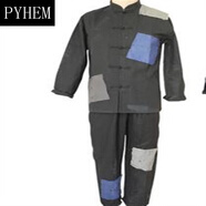 PYHEM叫花子古裝服裝乞丐服演出男女古代要飯衣服濟(jì)公破爛補(bǔ)丁裝童 對(duì)襟黑色套裝 170cm120斤140斤