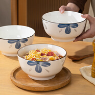 尚行知是碗飯碗碗盤餐具日式陶瓷餐具釉下彩碗面碗湯碗簡(jiǎn)約高顏砂鍋米飯碗 6英寸面碗-4個(gè)