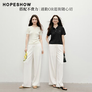 紅袖（hopeshow）紅袖女士闊腿休閑褲90125101203 米白色 L