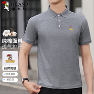 啄木鳥（TUCANO）短袖t恤男純棉商務(wù)休閑經(jīng)典翻領(lǐng)polo刺繡打底衫上衣男裝 麻灰 XL