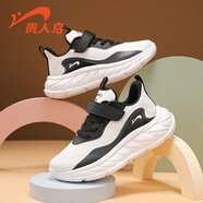貴人鳥(niǎo)兒童運(yùn)動(dòng)鞋網(wǎng)面透氣輕跑鞋2025新款春秋款男童跑步鞋女童網(wǎng)鞋 白黑 36