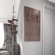 句可廣東佛山品牌黑胡桃木鋼琴鍵掛衣架壁掛實(shí)木入戶(hù)門(mén)口衣帽架墻面玄 豎版5層胡桃木 高105*寬55cm