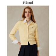 ELAND衣戀【含山羊絨】毛針織衫女下擺羅紋高智感毛衣2025秋新款 淺黃色(31)L/Yellow S