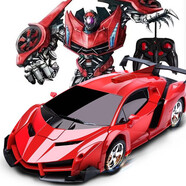 活石遙控汽車(chē)變形機器人金剛遙控車(chē)兒童玩具男孩3-6歲5生日禮物12歲 一鍵變形充電版 警車(chē)賽車(chē)大號變身電動(dòng)8歲7歲新年禮物兒童節