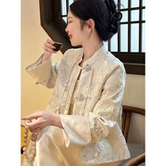 歐迪惠（Oudihui）新中式連衣裙女套裝國風(fēng)外套2025年秋季新款唐裝時(shí)尚高級感一整套 單件外套 4XL 【建議180-200斤】