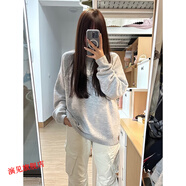 演見女大童毛衣13-15歲大女童初中生冬天青少年高中生美式灰色套 灰色 版 s建議75-95斤