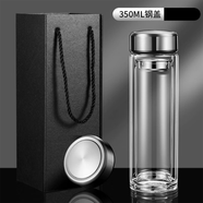 SCDADU水杯玻璃杯茶杯高硼硅雙層玻璃杯大容量泡茶杯水杯子茶水分離 玻璃杯350+禮盒350ml 個(gè)