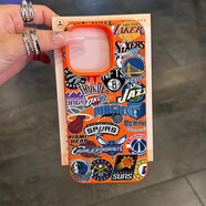 浩時(shí)池潮流NBA隊標涂鴉適用于蘋(píng)果16promax手機殼iPhone15男女14plus炫酷13華為p70榮耀oppo小米14荔枝紋 皮紋tpu橙色-P540涂鴉NBA隊 華為P40