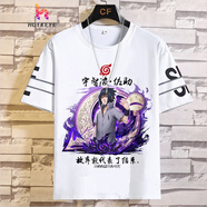 山森南獅火影忍者短袖t恤夏潮牌寬松大碼ins鳴人動(dòng)漫衣服男女青少年體恤潮 (圖12) L