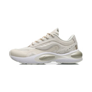 李寧跑步鞋女秋新款V8運動(dòng)鞋減震透氣回彈休閑鞋ARHR056 蛋奶灰珍珠白(056-2) 35