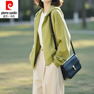 皮爾卡丹（pierre cardin）2025超火小個(gè)子設(shè)計(jì)感百搭小眾不撞款綠色衛(wèi)衣外套女早春新款 綠色【面料】 M 建議105斤以下