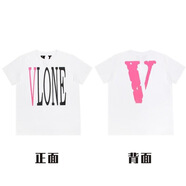 VLONE短袖禮高版支持鑒定短袖王一博同款骷髏情人節(jié)大V男女寬松T恤 白粉v款 M