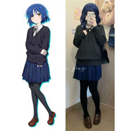 悅江湖孤獨搖滾cos服山田涼cos服c服全套二次元cosplay女裝 山田涼（毛衣襯衫裙子領(lǐng)繩） L