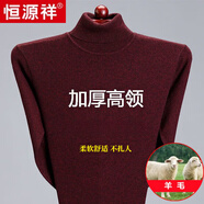 恒源祥純色羊毛絨衫男加厚半高圓領(lǐng)毛衣羊毛衫冬季款針織衫打底保暖上衣 高 領(lǐng)酒紅-純全新100甄選精品羊毛 2XL 180【155-170斤】【柔軟舒適保暖】
