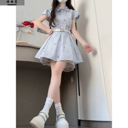 詩丹蕊小個子藍(lán)色條紋襯衫連衣裙子女夏季2025新款韓系穿搭氣質(zhì)收腰短裙 條紋藍(lán) 均碼 【可備注碼數(shù)】