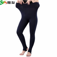 惟友大碼打底褲女外穿加絨加厚加肥加大胖妹妹褲子 8008九分藏青 均碼 加大碼建議140-200斤