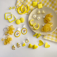 清晨的星星甜美清新黃色系耳環(huán)圈圈女新款獨特絕美耳飾耳釘時(shí)尚百搭耳墜配飾 大C款【925銀針】