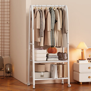 安爾雅衣帽架鐵藝衣架落地臥室內立式簡(jiǎn)易雙層掛衣架可移動(dòng)掛鉤晾衣服架