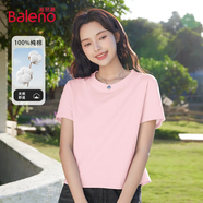 班尼路（Baleno）100%純棉短袖T恤女2025年夏季寬松短款小個子時尚百搭休閑款上衣