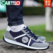 卡帝樂(lè )鱷魚(yú)（CARTELO）男鞋春秋季2025新款透氣防臭休閑運動(dòng)板鞋男士軟底勞保工作鞋 AW9902藍色 布面款 38 尺碼偏小，拍大一碼