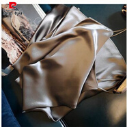 皮爾卡丹（pierre cardin）吊帶連衣裙辣妹夏季內(nèi)搭法式緞面V領(lǐng)色時尚歐美寬松大碼 銀灰:卡碼拍大 M