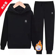 慕舍（mushe）輕奢男裝休閑衛衣套裝男新款秋冬加絨加厚衛褲衛衣外套男士運動(dòng)服 黑色M（加絨款） 2XL 130-150斤