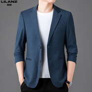 利郎男裝休閑小西裝春季新款薄款時(shí)尚單西外套男士色修身西服潮 24520深藍 M 170