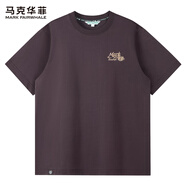 馬克華菲【7A級(jí)抗菌】圓領(lǐng)短袖T恤男裝2025夏季新款潮流刺繡體恤 褐棕 322 190 3XL