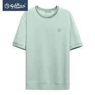 金利來(lái)（Goldlion）官方直發(fā)SORONA冰感面料微彈羅紋領(lǐng)男士短袖T恤 14淺綠色 S