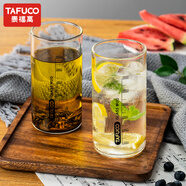 泰福高（TAFUCO）日本耐熱玻璃杯帶刻度早餐牛奶杯子量水杯微波爐可加熱 (*2)玻璃水杯 T8610 300ml