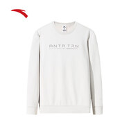 安踏（ANTA）加絨衛衣男士秋季新款圓領(lǐng)套頭健身跑步運動(dòng)服上衣 白咖啡-1 L