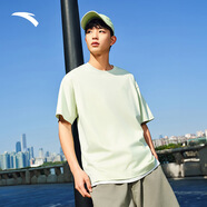 安踏休閑短袖t恤男女同款夏季簡(jiǎn)約純色圓領(lǐng)運動(dòng)打底衫寬松情侶上衣