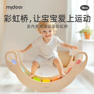 彌鹿兒童室內(nèi)感統(tǒng)訓(xùn)練彩虹橋平衡板蹺蹺板家用滑梯攀爬玩具 彩虹橋·室內(nèi)多功能運動橋MD1517