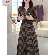 皮爾卡丹（pierre cardin）設(shè)計(jì)感收腰連衣裙女2025春季新款優(yōu)雅年輕氣質(zhì)修身顯瘦時(shí)尚中長裙 圖片色【高品質(zhì)】 M 90-100