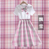 索宛亦（SUOWANYI）少女連衣裙小清新學(xué)院風(fēng)夏季2025夏裝韓版甜美中學(xué)生淑女裙子 A988飄雪 連衣裙 M 適合70-84斤