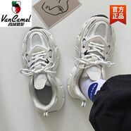 西域駱駝2025春季港風(fēng)老爹鞋男ins潮百搭運(yùn)動(dòng)鞋透氣休閑鞋網(wǎng)紅情侶鞋 白灰色-駱駝官方品牌官網(wǎng)旗艦 38