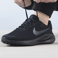 NIKE耐克男鞋夏季運(yùn)動(dòng)鞋健身訓(xùn)練輕便透氣休閑鞋緩震回彈跑步鞋 革命7/泡棉軟底/黑武士 43