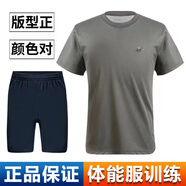 尤薩體能服短袖體能訓(xùn)練短袖服夏季戶(hù)外體能運(yùn)動(dòng)訓(xùn)練服軍迷T恤   速干 灰色短袖體能服套裝 175/92-96