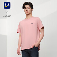 海瀾之家（HLA）短袖T恤男款輕商務(wù)時尚系列繡花短袖男夏季 【涼感抗菌防螨】粉紅94 L 175/92A  推薦69-75kg