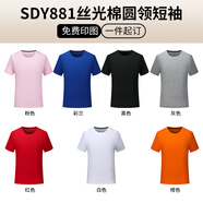 藍之旺 班服t恤定制工作服文化衫夏季短袖男情侶體恤衣服訂做聚會團隊服  高檔款SDY881絲光棉 L