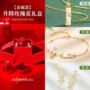 光彩年華圣誕節(jié)生日禮物女生送女友朋友送給老婆實(shí)用的結(jié)婚紀(jì)念日項(xiàng)鏈平安 有你竹夠項(xiàng)鏈+手鏈+耳環(huán)+升降玫