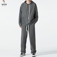 啄木鳥(niǎo)（TUCANO）春秋季潮流感連帽衛衣寬松直筒運動(dòng)休閑套裝男裝一套搭配帥氣 深灰 XL
