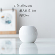 迷.妝北歐陶瓷花瓶簡約現(xiàn)代家居裝飾品客廳餐廳花藝擺件水培花器花插瓶 圓球花瓶：白色