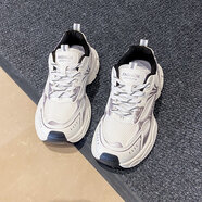 意爾康王子大碼女鞋41到43腳寬腳胖老爹鞋女款春秋運動(dòng)休閑跑步鞋網(wǎng)面透氣 白色女款 42 標準碼數