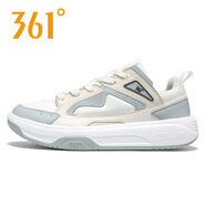 361°運動(dòng)鞋男鞋2026春季新年款紅色潮流百搭休閑鞋子輕便減震防滑板鞋 羽毛白/光子灰 41