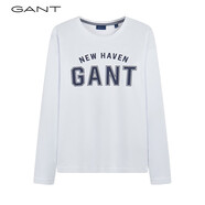 GANT男士時(shí)尚LOGO圓領(lǐng)長(zhǎng)袖T恤2054014 110白色 XL