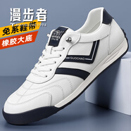 漫步者板鞋男25年春季新款運(yùn)動(dòng)潮鞋阿甘時(shí)尚小白鞋男士休閑鞋男低幫男鞋 白色 41