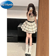 A 21 FUNB波點(diǎn)連衣裙子女夏季純欲白色蓬蓬裙公主蛋糕裙收腰小個子短裙 波點(diǎn)蓬蓬裙【純欲風(fēng)/仙氣/甜美/ S