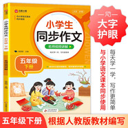 小學生同步作文 五年級下冊 與小學語文教材課本同步使用 作文專項訓練 單元作文題詳解 理清寫作思路 好詞好句好段素材積累 彩色印刷 大字 寬行距